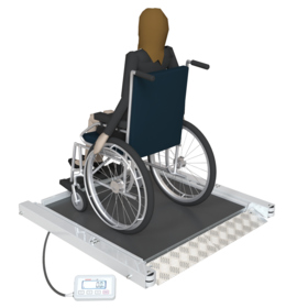 Waga do ważenia pacjentów na wózkach inwalidzkich podjazd 90x90g