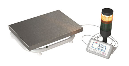 The scale type WM3P3 30x40 with two lamps indicating a limit threshold value