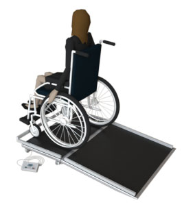 Waga lekarska do ważenia pacjentów na wózkach inwalidzkich podjazd
